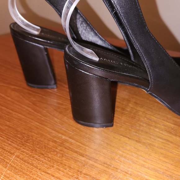 Marc Fisher Black Ankle Stap Block Heels - Picture 8 of 10